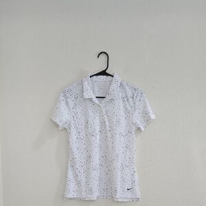 Nike White Shirt with Black Dots